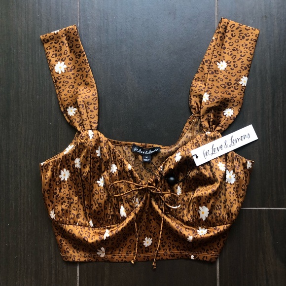For Love And Lemons Tops - For Love and Lemons | NWT Cheetah Crop Top